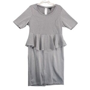 Torrid Houndstooth Peplum Dress Plus‎ Size 1X Chic Office Stretch Academia Retro